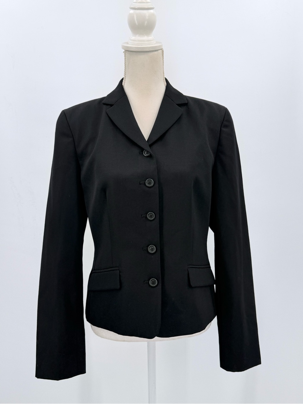 J.Crew Black Wool Blazer Jacket Women 10 Structured Tailored Office Siren